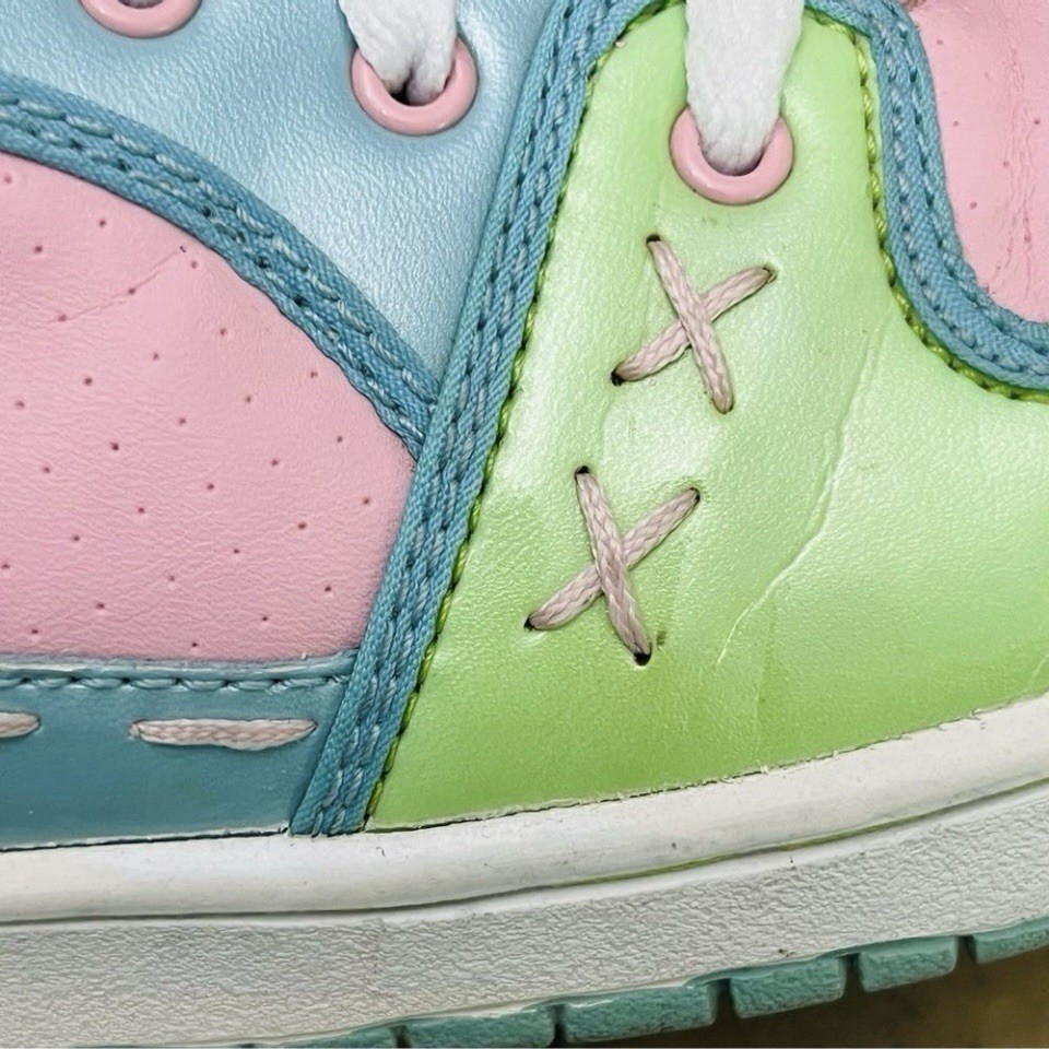 Playboy Rare Vintage 90s Sneakers Green Pink Blue Candy Stitches/Detail Logo 8.5