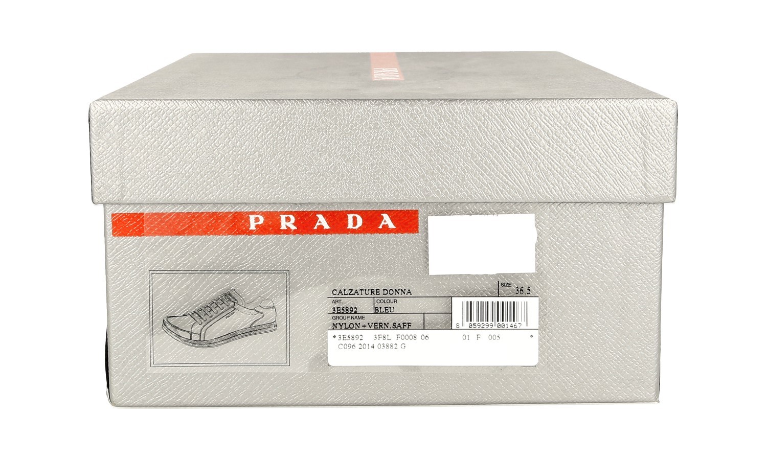 PRADA Leather Nylon Downtown Sneakers 3E5892 Black White NEW – US 6.5 EU 36,5