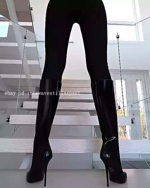 Sexy Women Knee High Boots Pointed Toe Thin High Heels Side Zip Shoes Size 4-15