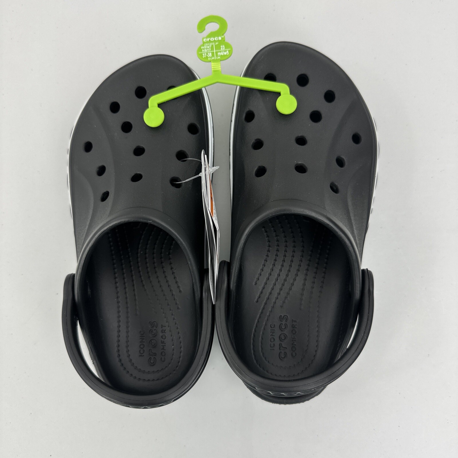 Crocs Bayaband Clog Unisex Women’s US Size 7 Black & White 205089-066 NWT