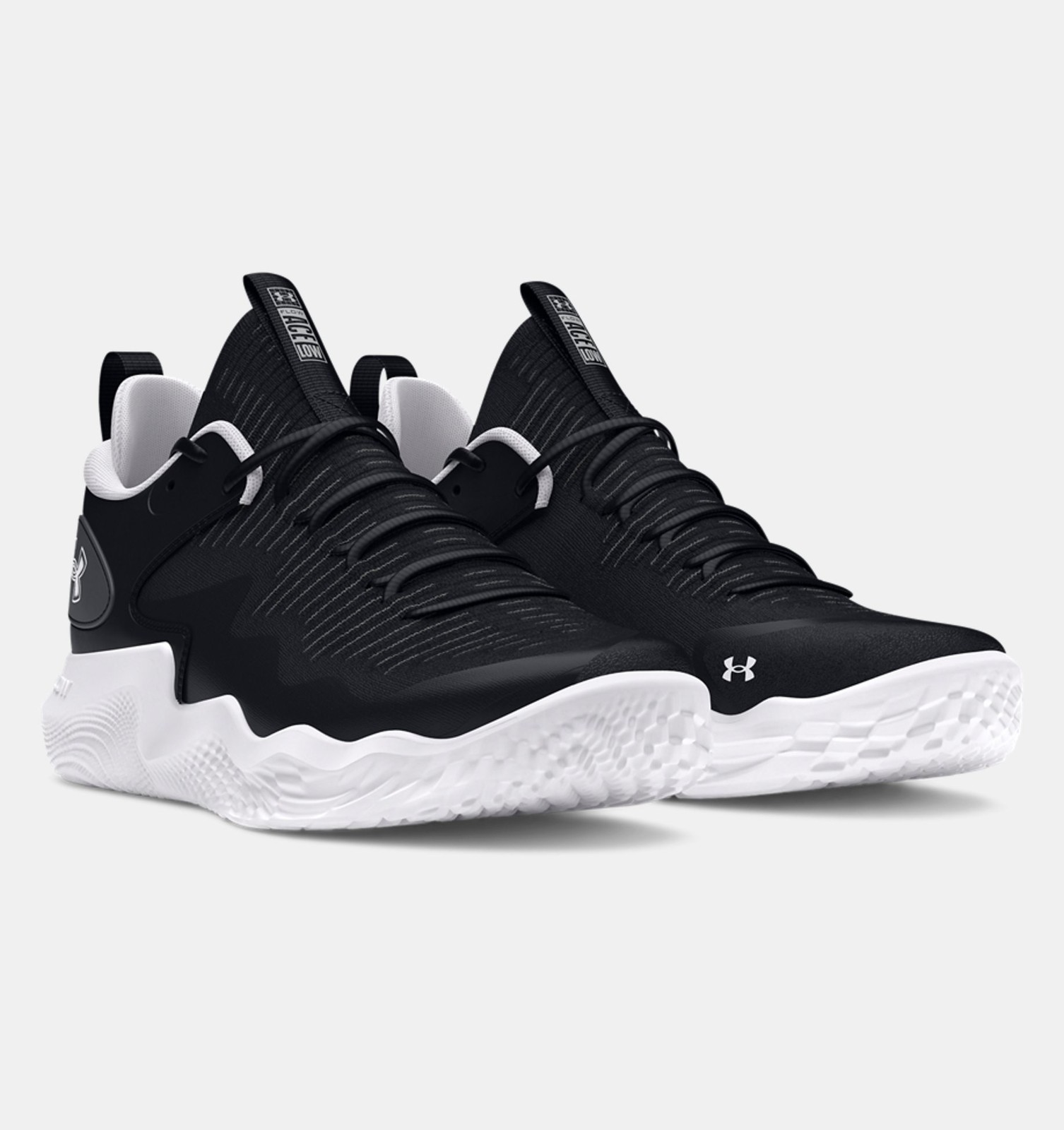 Under Armour Womens Flow Ace Low Black White Volleyball Court 3027084 UA NEW