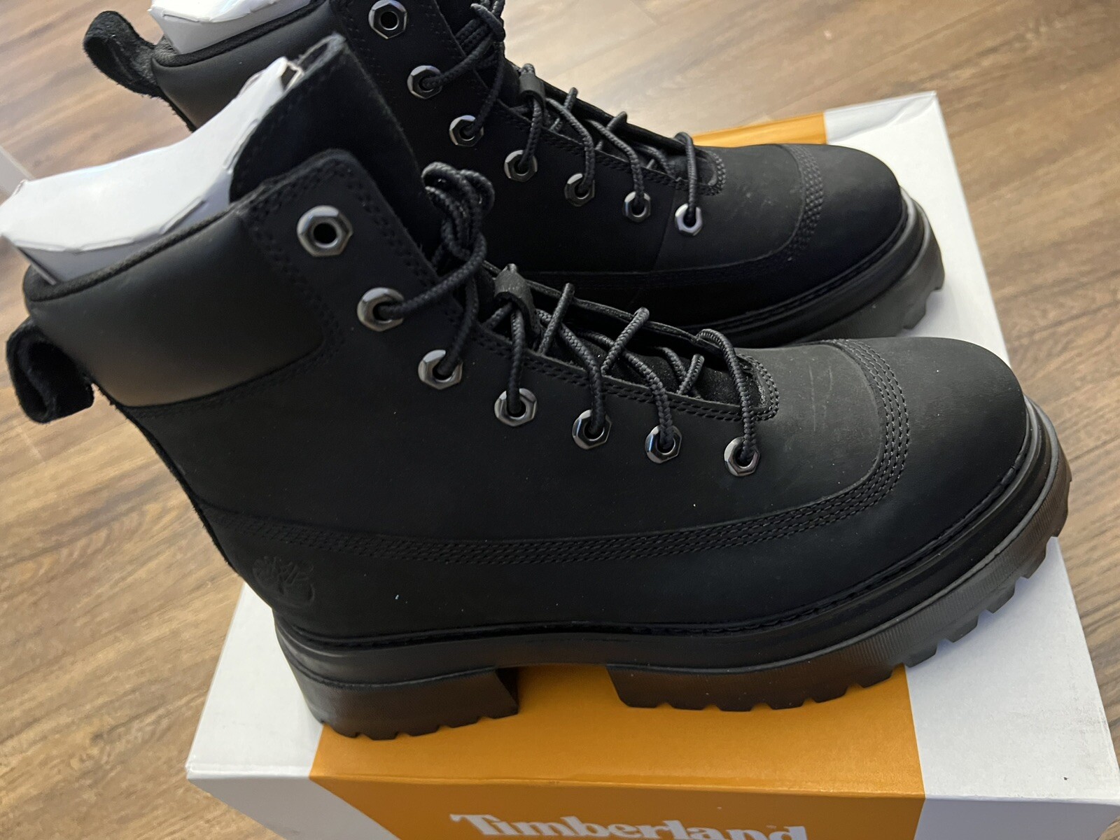*NEW* WOMEN TIMBERLAND SKY 6-INCH LACE UP WATERPROOF BOOTS BLACK SIZE 8