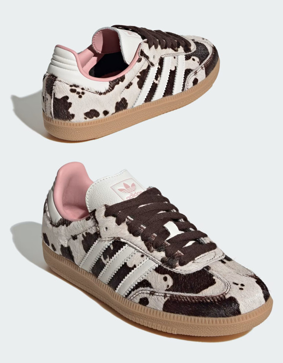 adidas Samba OG JR1256 Cow Print Dark Brown Off White Women’s Size