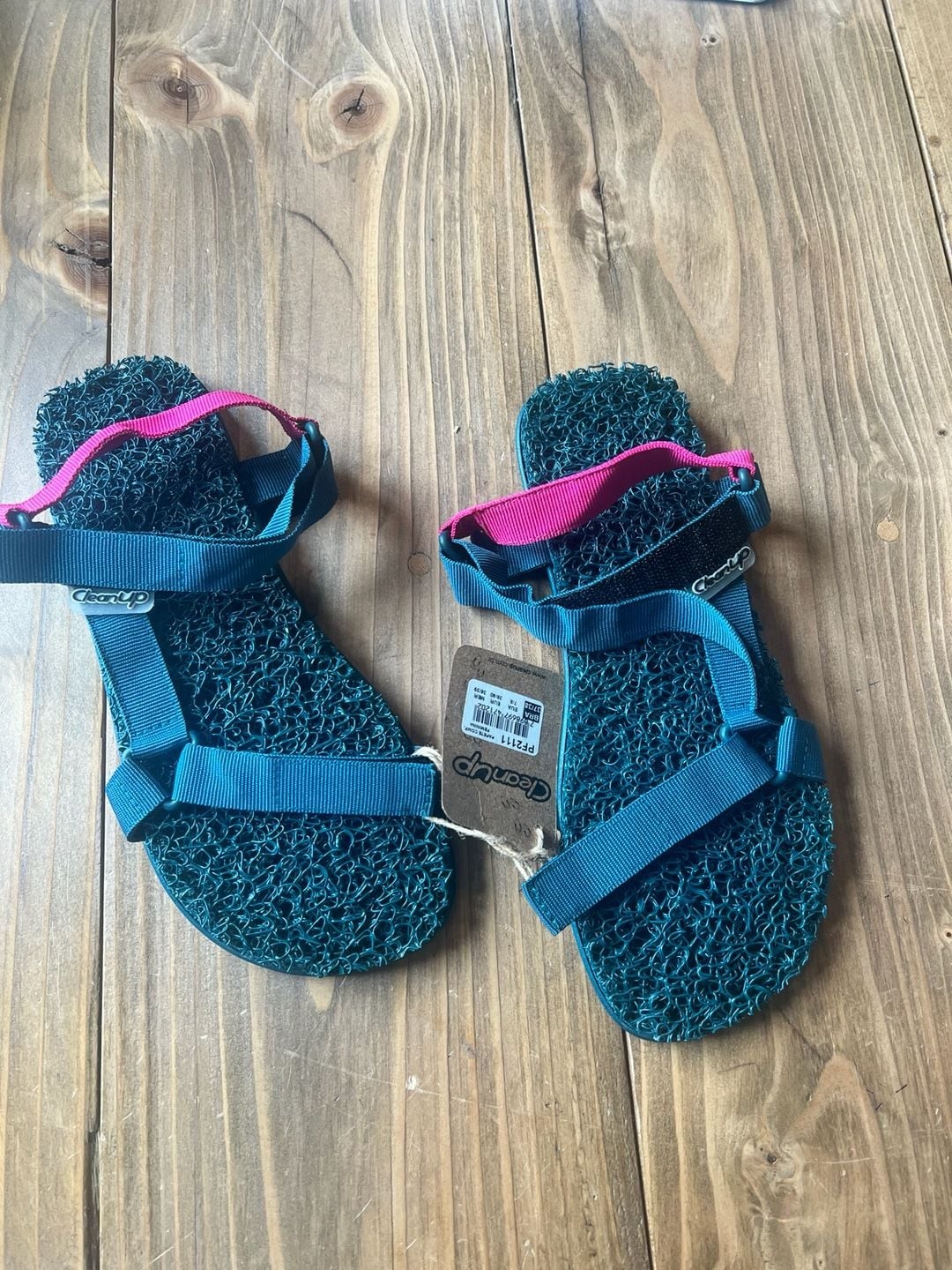CleanUp PF2111 Papete Comp Women’s Teal and Pink Sport Sandals 7/8