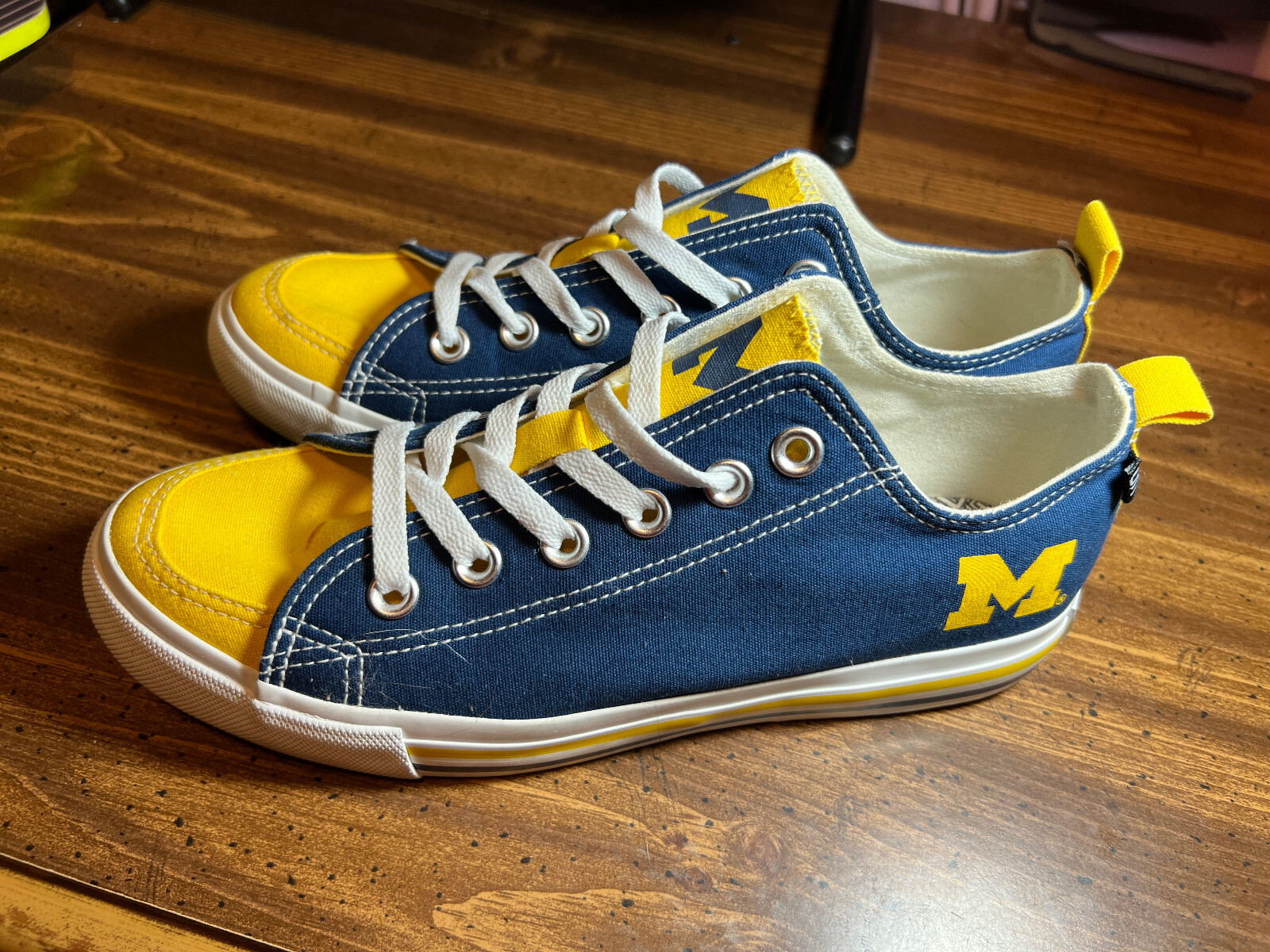 SKICKS University of Michigan Low Canvas Skate Sneakers Maize & Blue Women Sz 8M