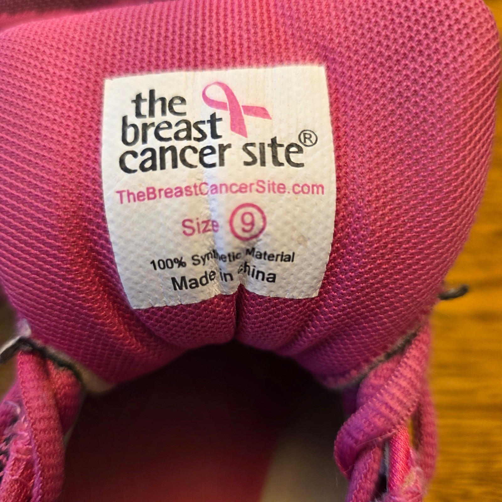 Pink Ribbon Womens 9 Breast Cancer Awareness Knit Athletic Sneakers Pink Black