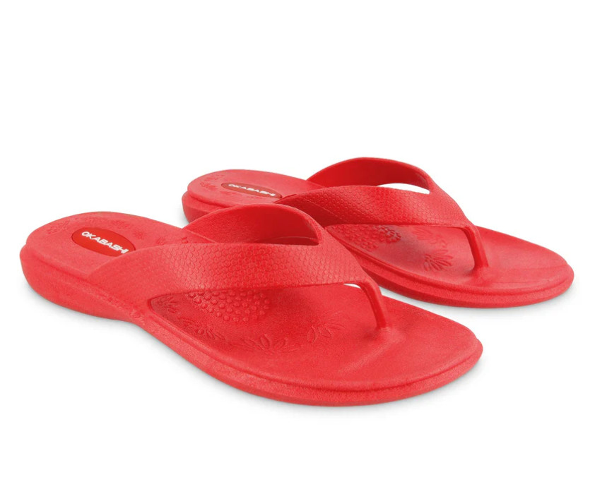 AUTH Okabashi Maui Women’s Cherry Flip Flops Arch Support Waterproof Made in USA