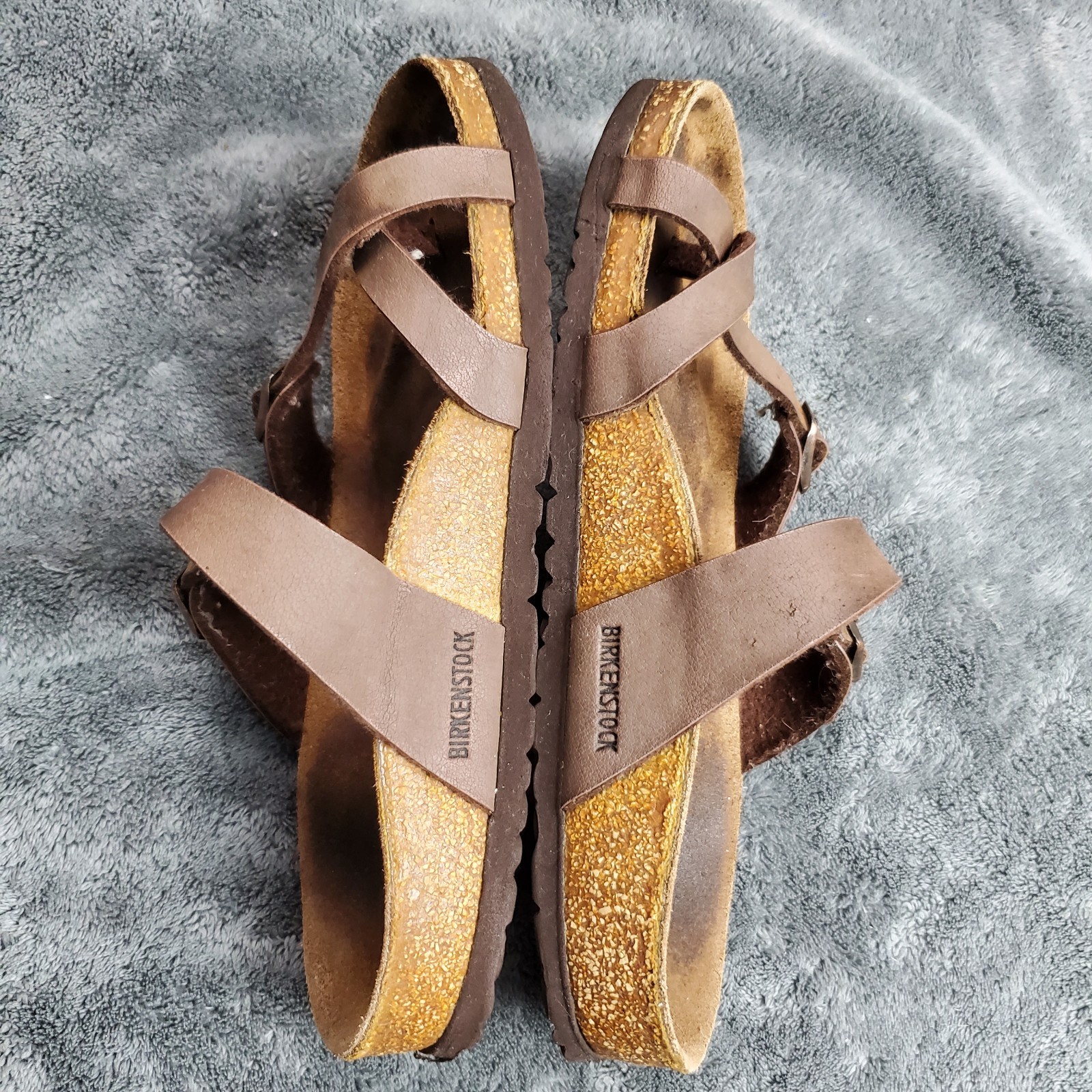 Birkenstock Mayari Sandals Womens 7 EU 38 Brown Slip On Preppy Vacation Sandal