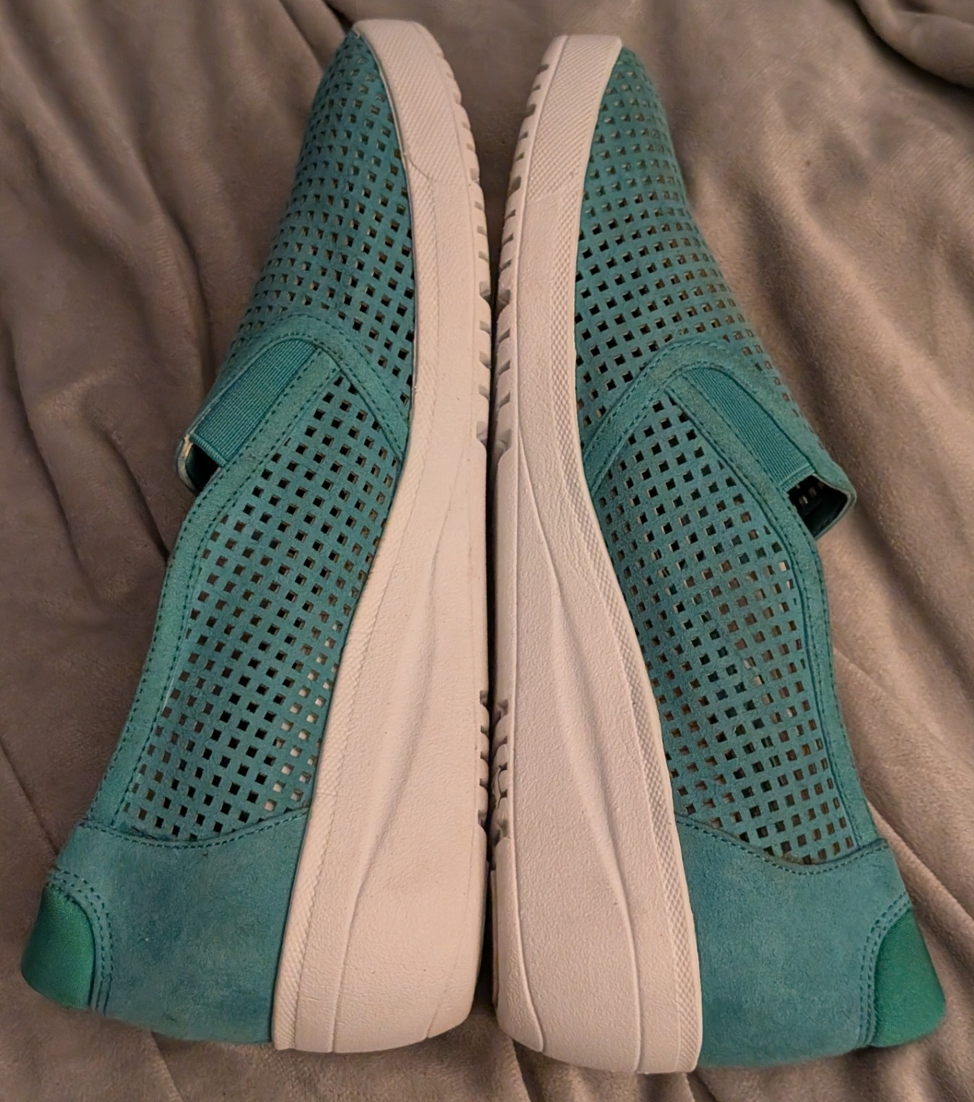 Anne Klein Shoes Womens 8 M AK7YARIS Casual Slip On Loafer Teal Green Textile