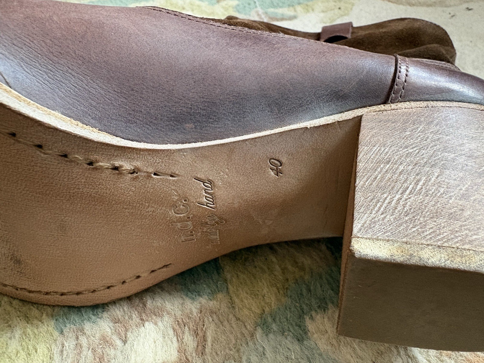n.d.c. made by hand L Suede Leather Boots Ndc Pull On Chelsea 40 9.5