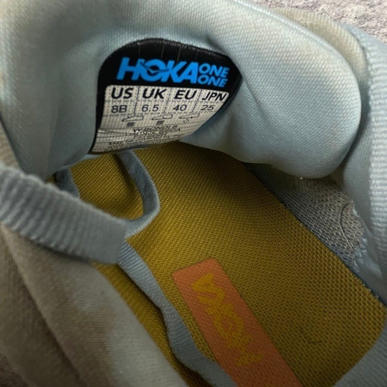 Hoka One One Womens 8 B Bondi 8 Running Shoes Summer Song Blue Yellow Gorpcore