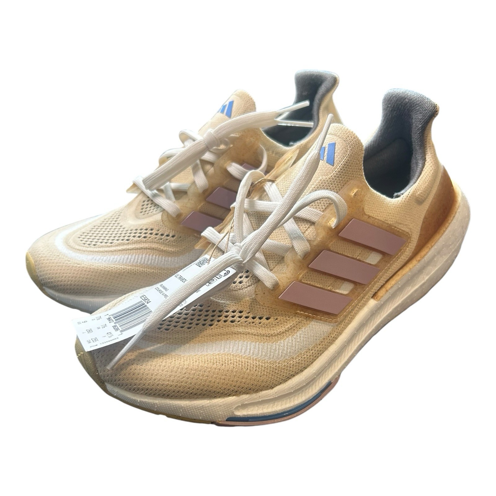 Size 9 -Adidas Women’s Ultraboost Light Running Shoes, Crystal Sand/Preloved Fig