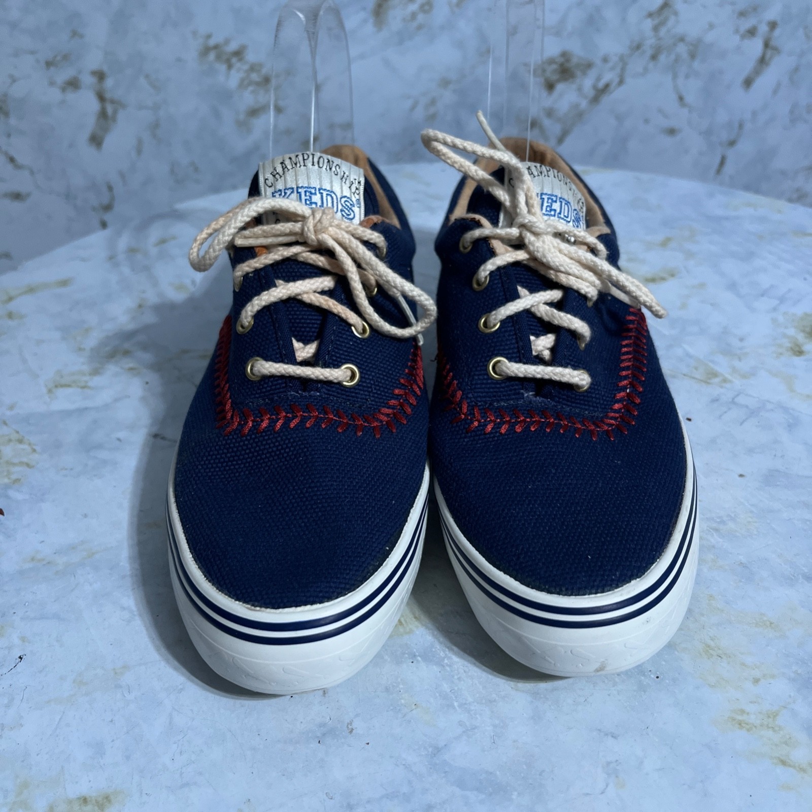 VTG Keds Baseball Women’s Size 7 Shoes Blue Red Casual Low Top Trainer Sneakers