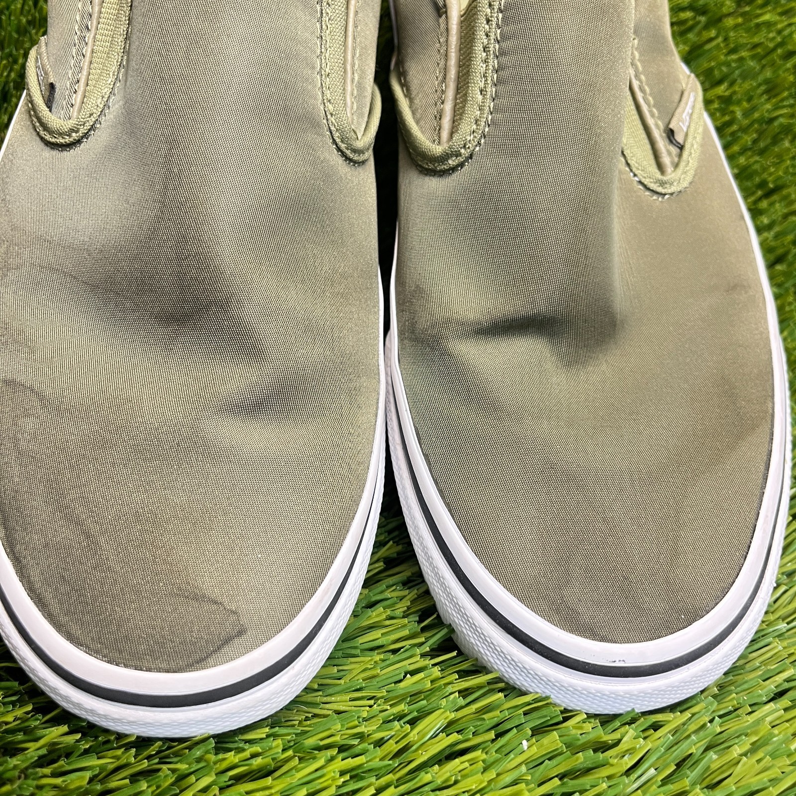 Vans Classic Slip-On Nylon Aloe Womens Size 8 Green Athletic Shoes Sneakers