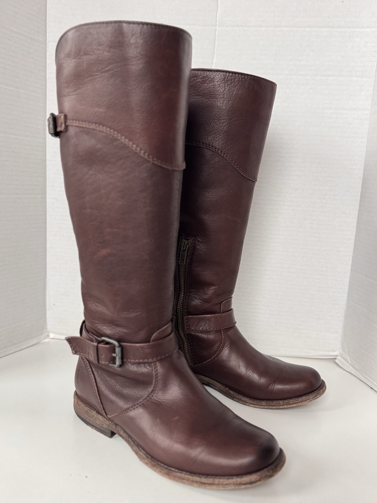 Frye Phillip Brown Leather Equestrian Riding Style Western Cowgirl Boho Boot 6.5