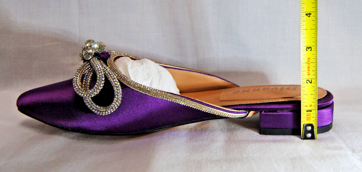 Divanne Women’s Flat Pointed Toe Backless Shoes with Rhinestone Bowknot T2358