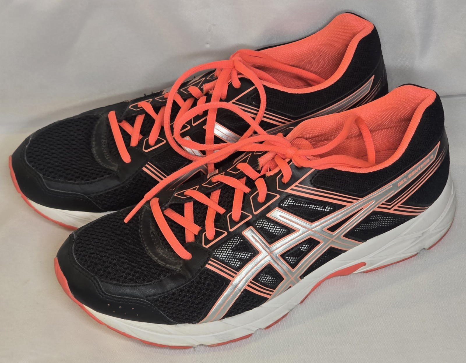 Asics Womens Gel-contend 4 T765N Black/ Coral Athletic Running Shoes SZ 9.5 m