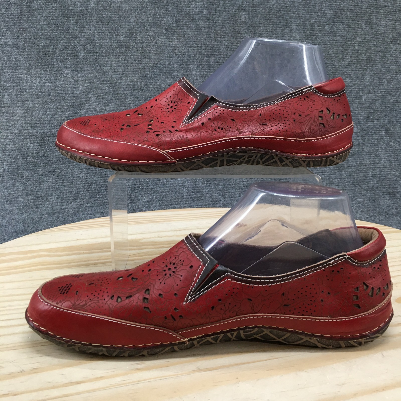 L’Artiste by Spring Step Klasik Womens 42 Loafers Slip On Closed Toe Leather Red