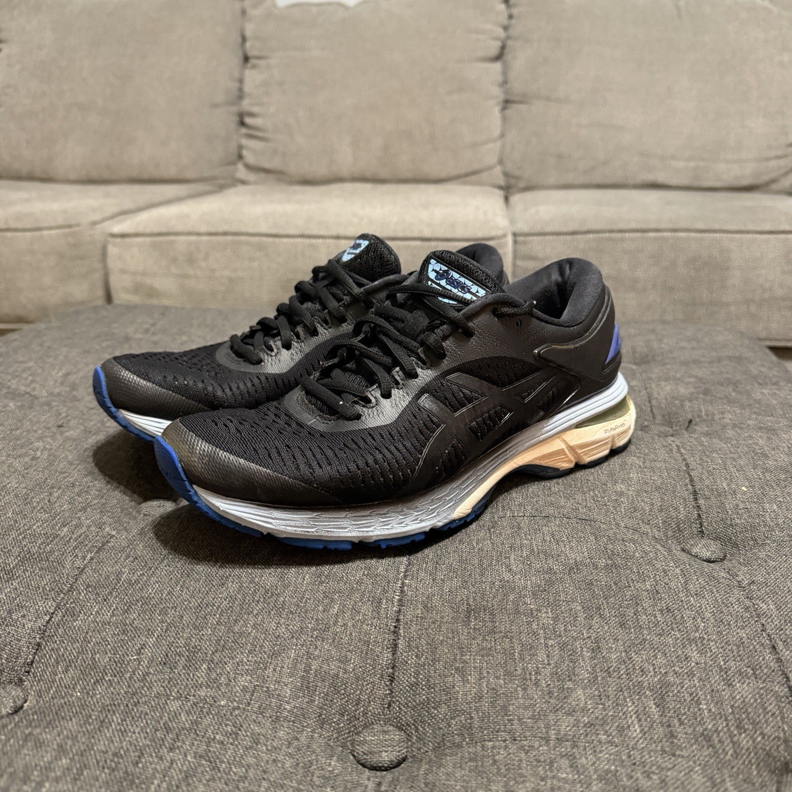 ASICS Gel Kayano 25 1012A026 Womens Size 8.5 Black Running Used