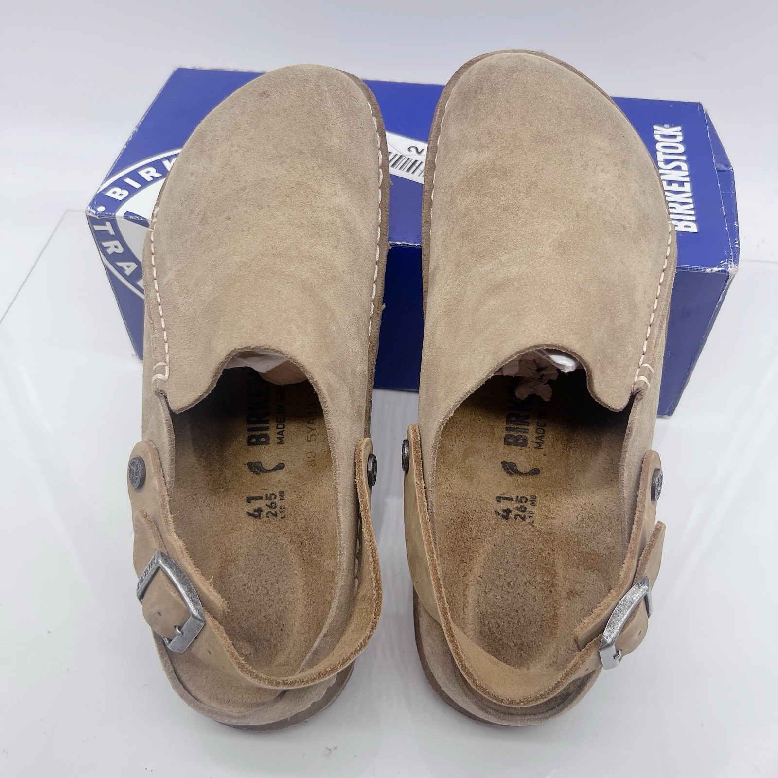 Birkenstock Lutry Clogs Comfort Shoes Premium Taupe Suede EU 41 Wms US 10- 10.5