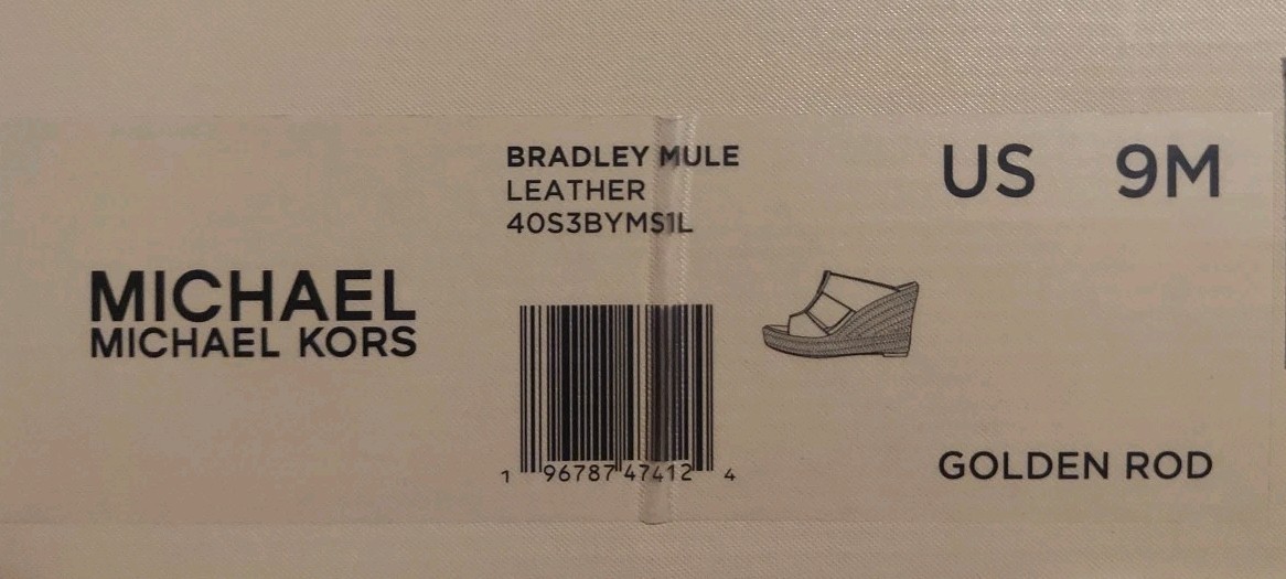 MICHAEL KORS BRADLEY Yellow GOLD MK LOGO Zipper PLATFORM SLIDES 9 I LOVE SHOES