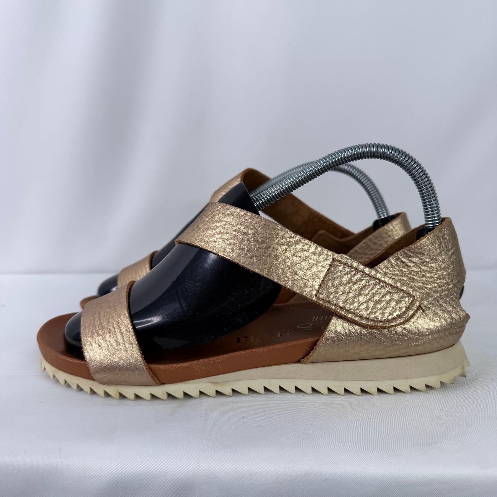 Pedro Garcia Jedda Two Strap Sandal Size 40 Cava Cervo Lame