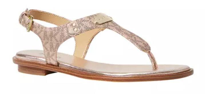 Michael Kors MK Plate Rose Gold Signature Logo Sandal Women’s sizes 5-11/NEW!!!