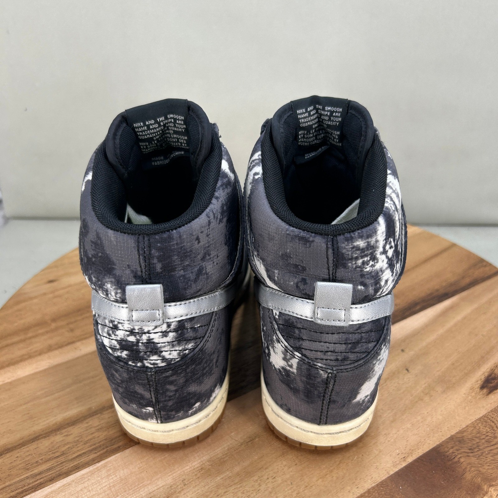Nike Dunk Sky Hi PRM Tie Dye Black Silver Wedge Sneakers 543258-004 Womens 10