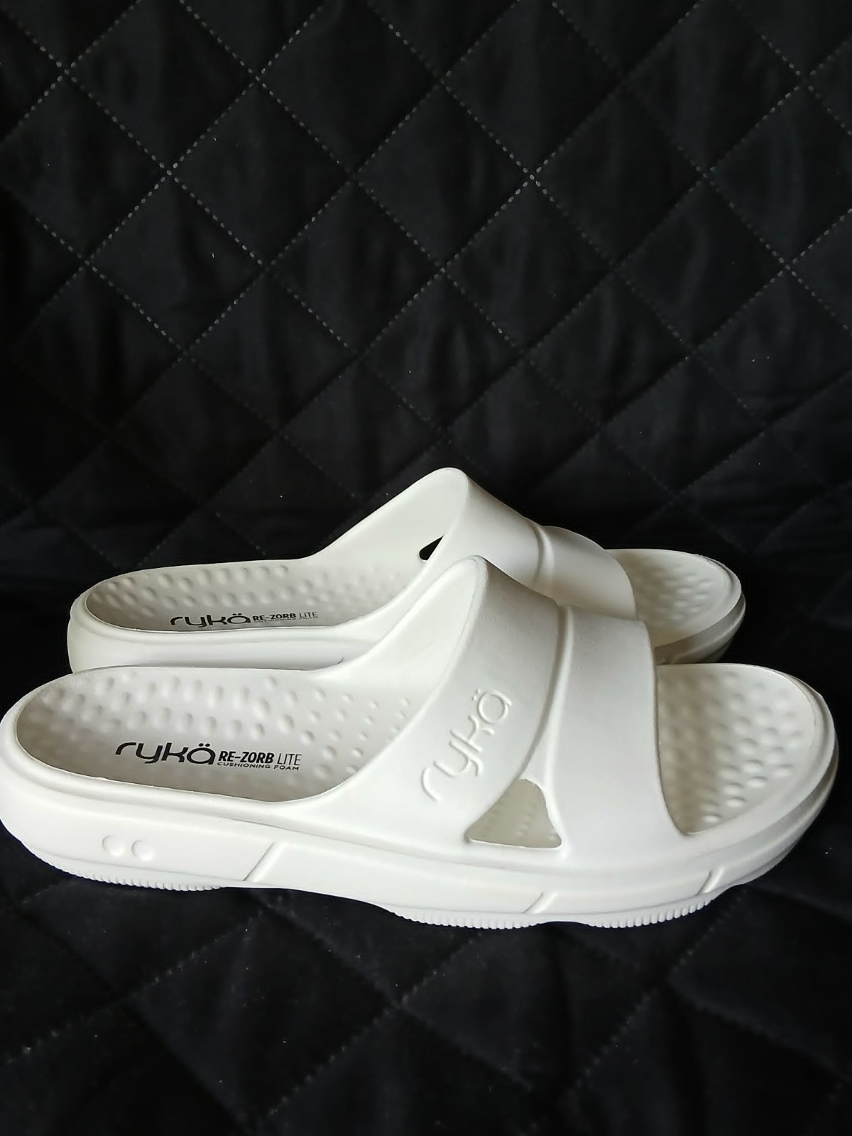 Ryka Ultimate Recovery Molded Slide Sandals Restore Slide White