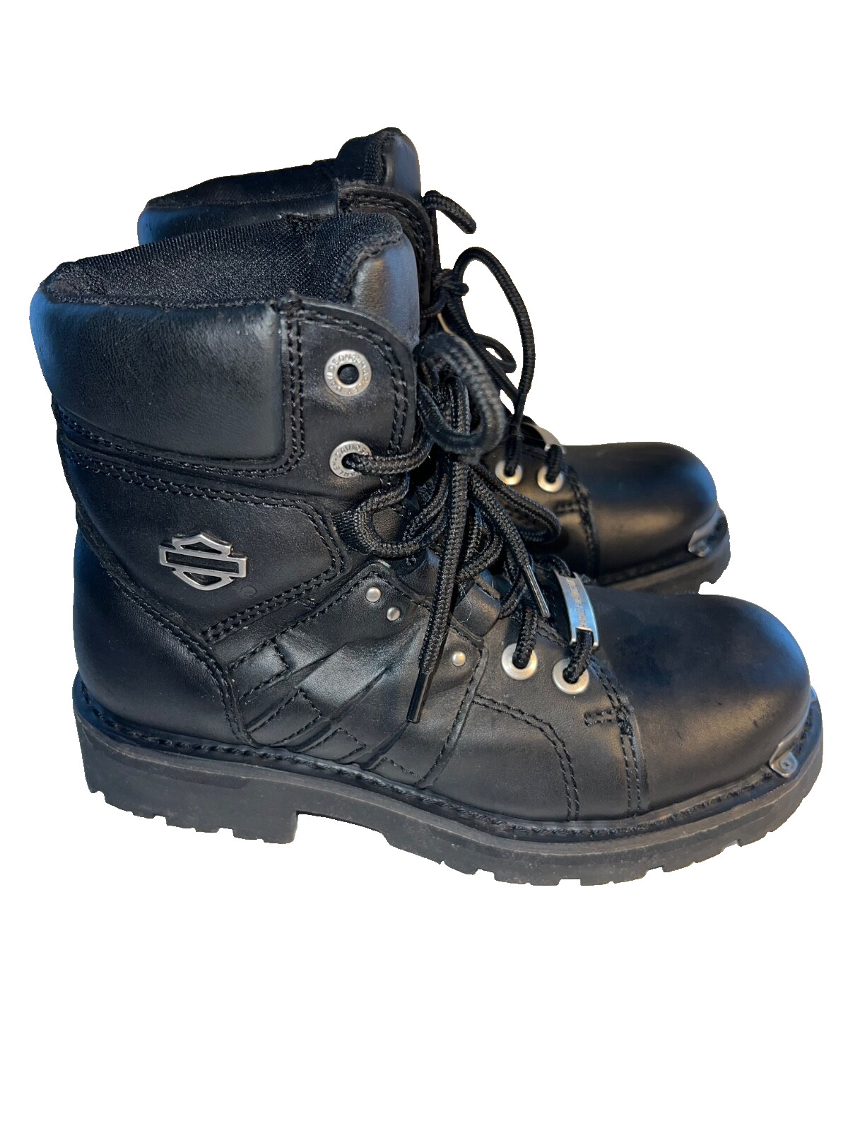 Harley Davidson ALEAH Womens Motorcycle Lace Up Riding Black Leather Boot S 6.5