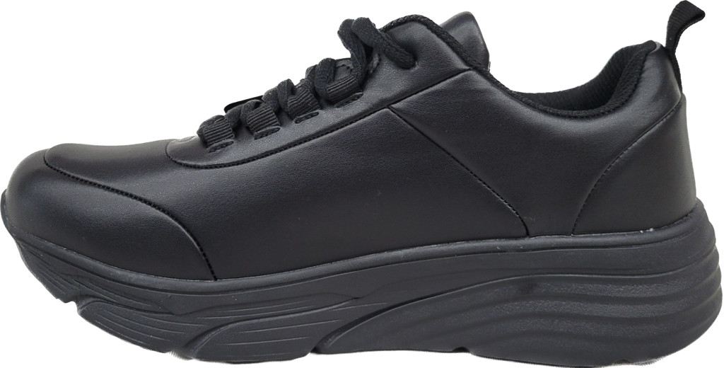 Work Slip Resistant Women Wide Shoes Black Comfort Cushioned Insole MayTall 2601
