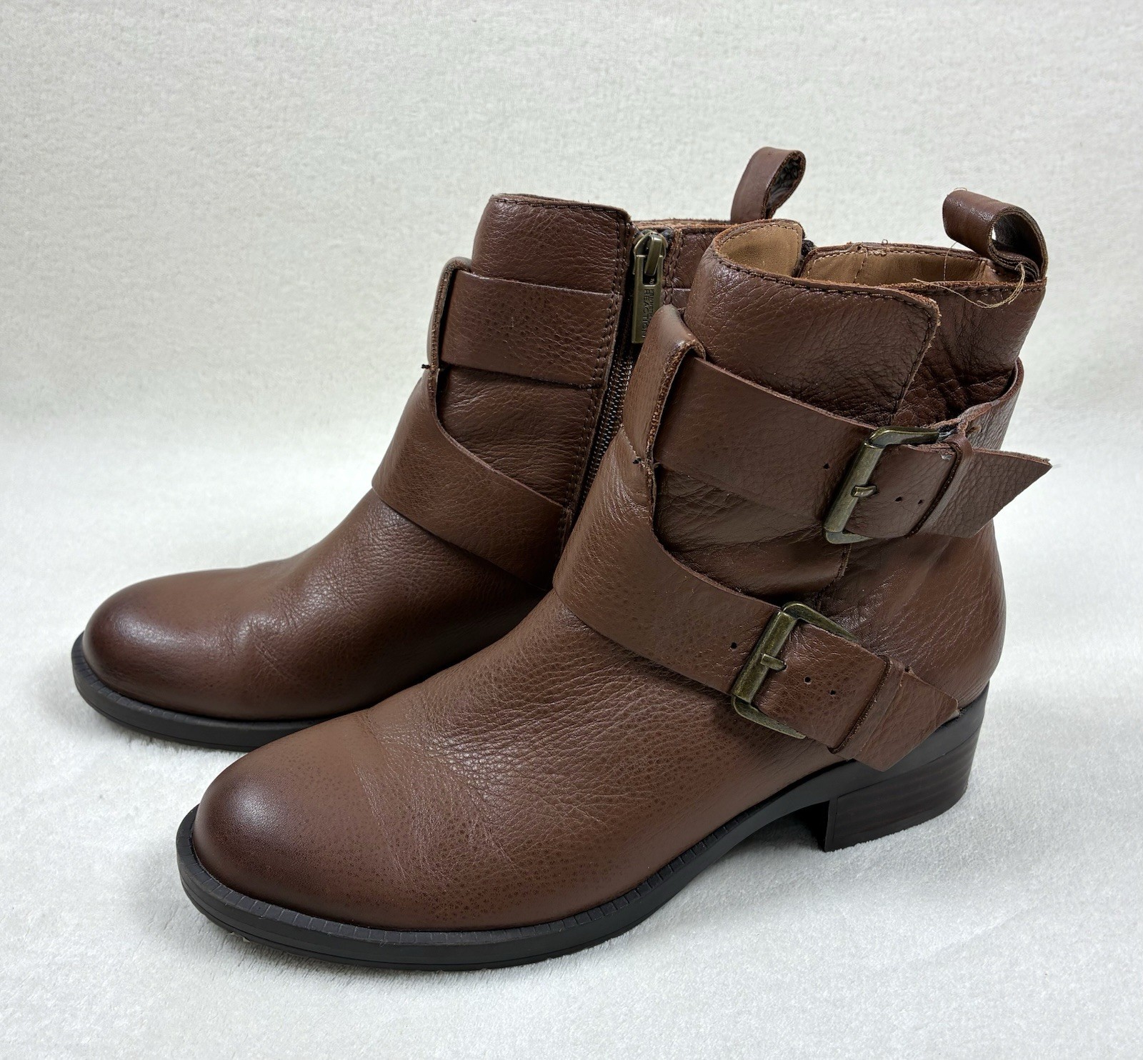 Kenneth Cole Benton Moto Biker Combat Bootie Brown 7M