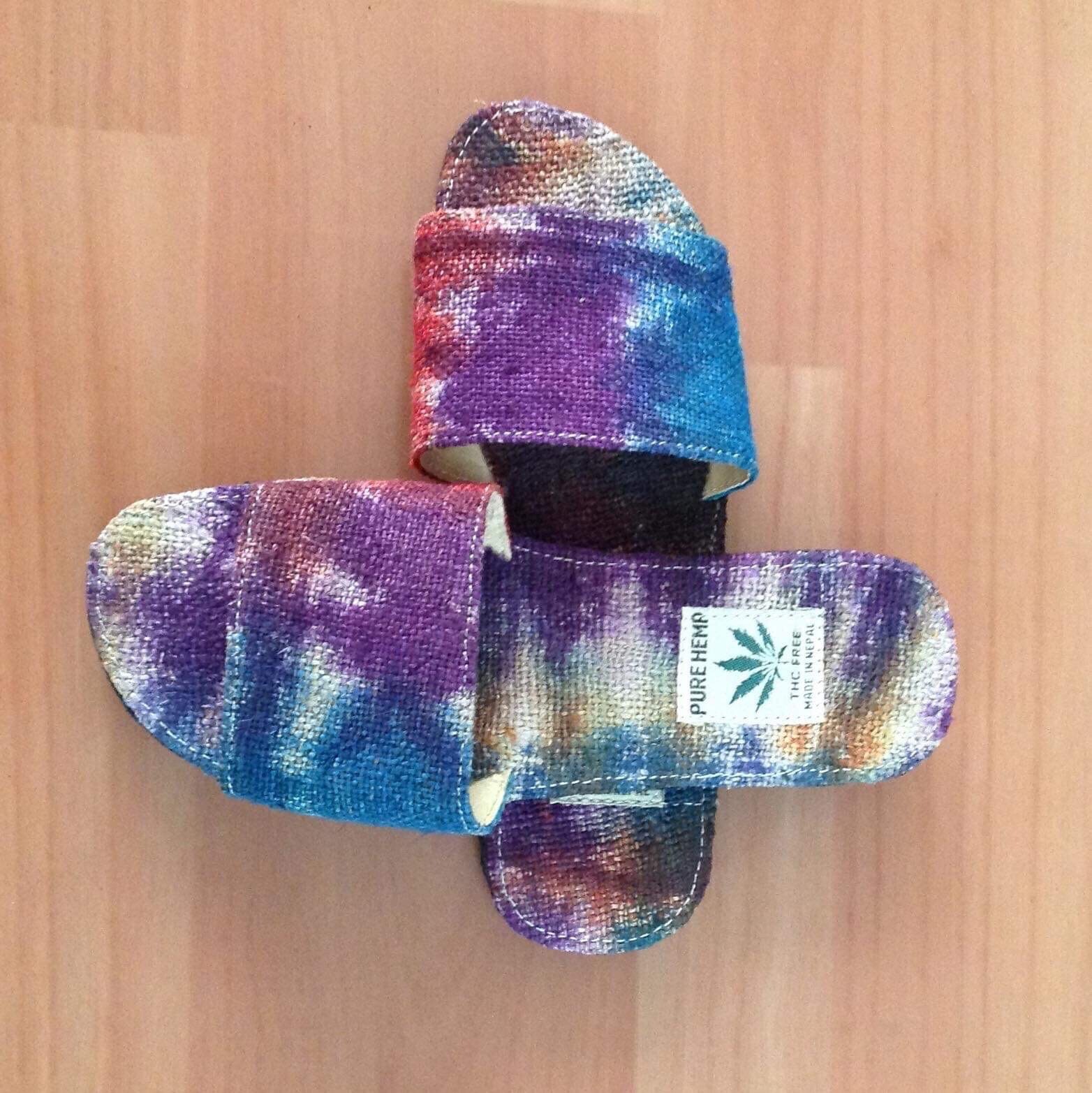 Tie Dye Hemp Slippers