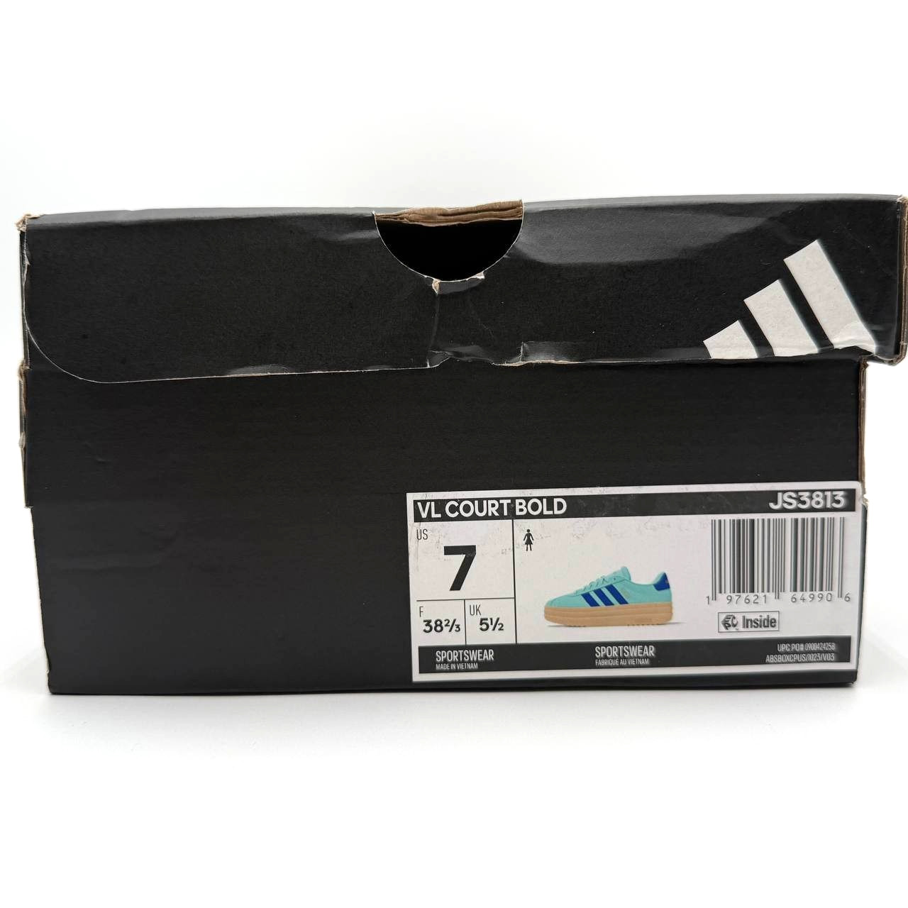 Adidas VL Court Bold Women’s Athletic Shoe Flash Aqua/Royal Blue JS3813