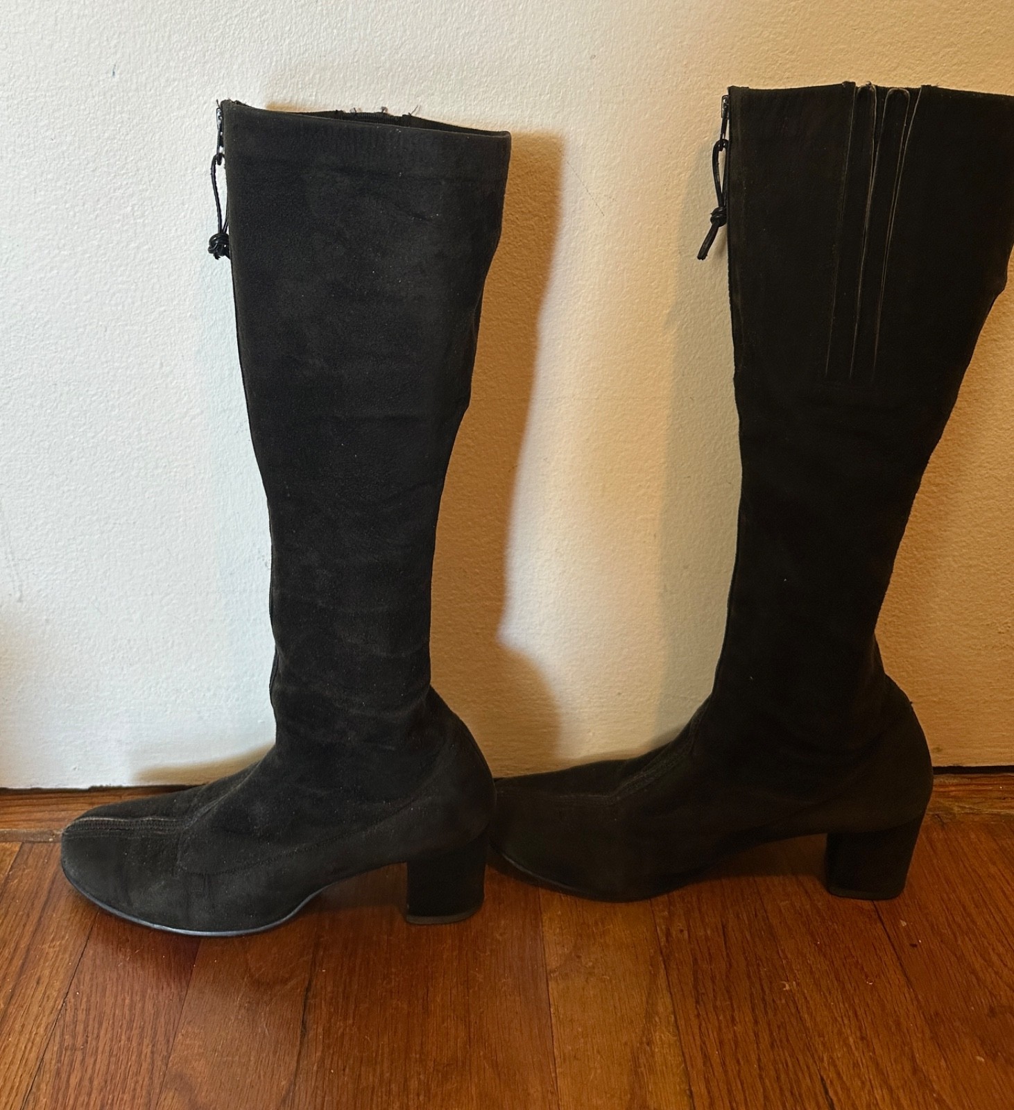 Vintage 1960s 1970s Golo Black Suede Super soft boots 5.5 Tall