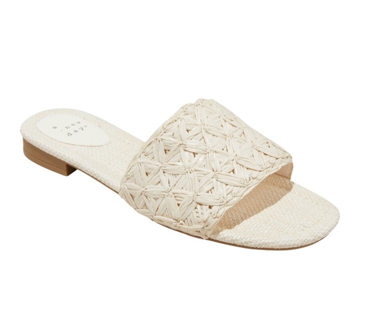 A New Day Ariella Woven Slide Sandals – Ivory / White – Women’s Size 9.5 – NWT