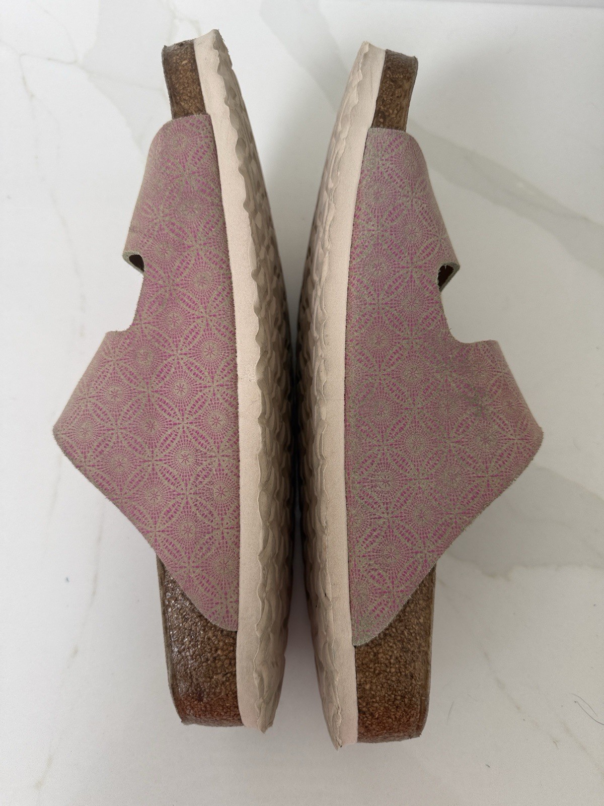 Birkenstock Arizona Leather Big Buckle Pink Ceramic With Gold Metallic 42 11 R