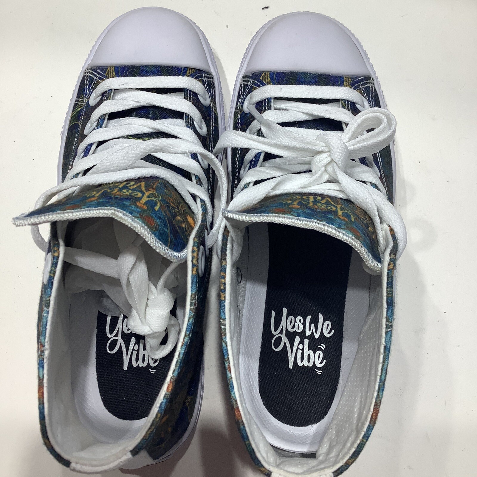 Yes We Vibe High Top Canvas Sneaker Shoes MANDALA PRINT Womens Size 5M, New
