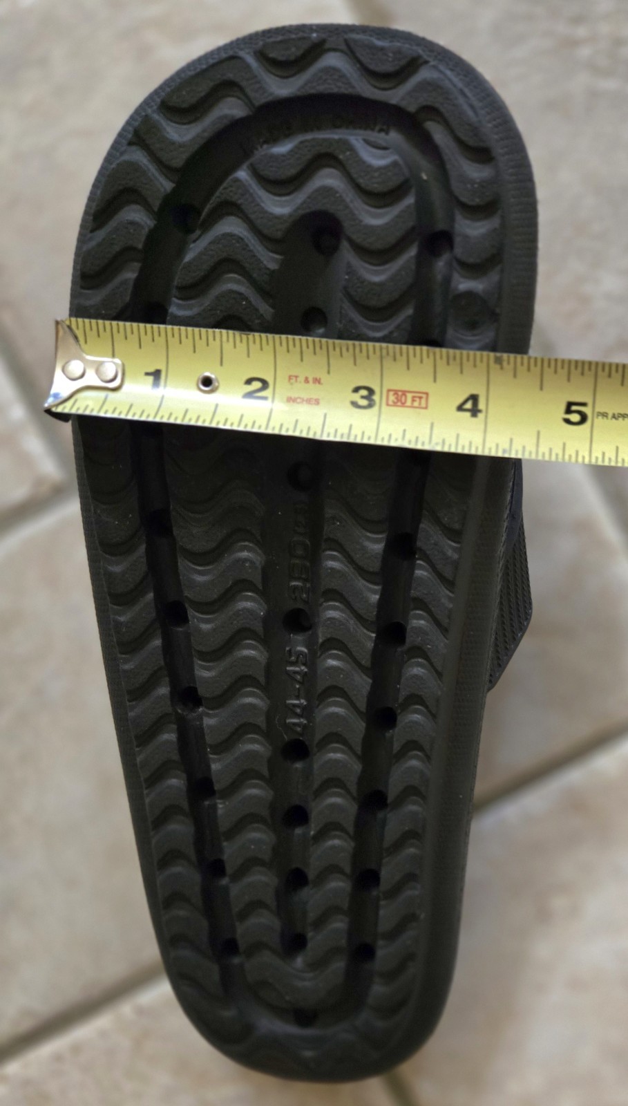 JaneTroides Sandal Slipper Slide Unisex Size 44-45 XXL Soft Sole Black Comfort