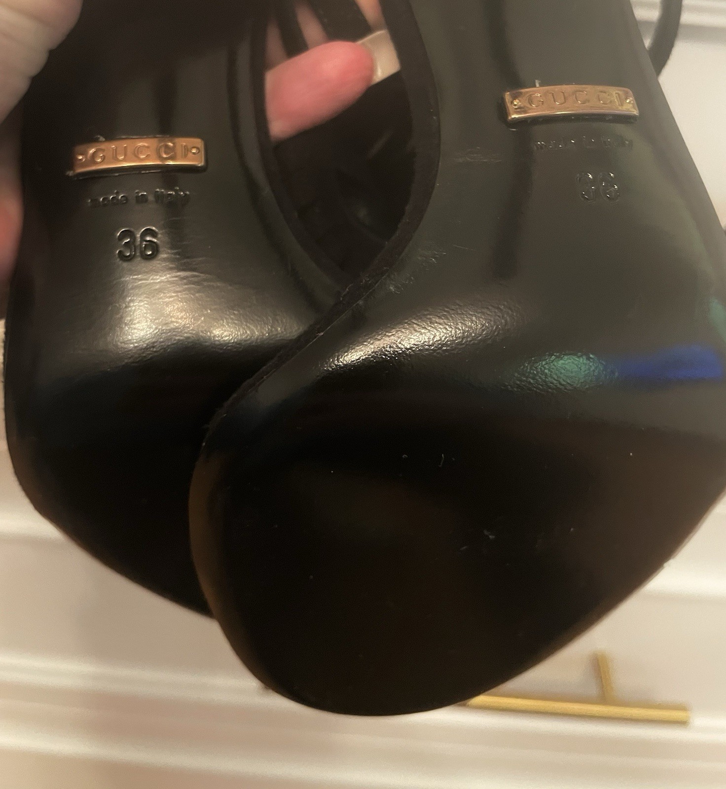 LAST ONE GUCCI Gladiator fringe Heel Sandal Black Suede 36 US 6.5 NEW w bag