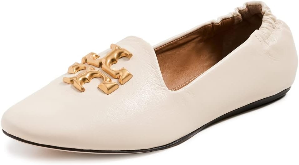 Tory Burch Womens Ivory White Soft Leather Eleanor Ballet Loafers, Sz 11 8328-9
