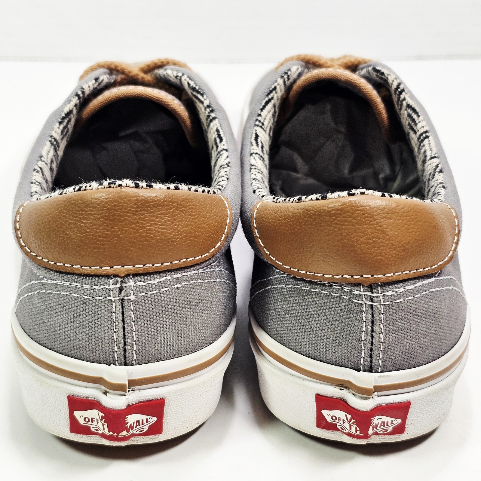 VANS Era 59 Womens 9.0 M C&L Sneakers Frost Gray Chevron Canvas Leather 500714