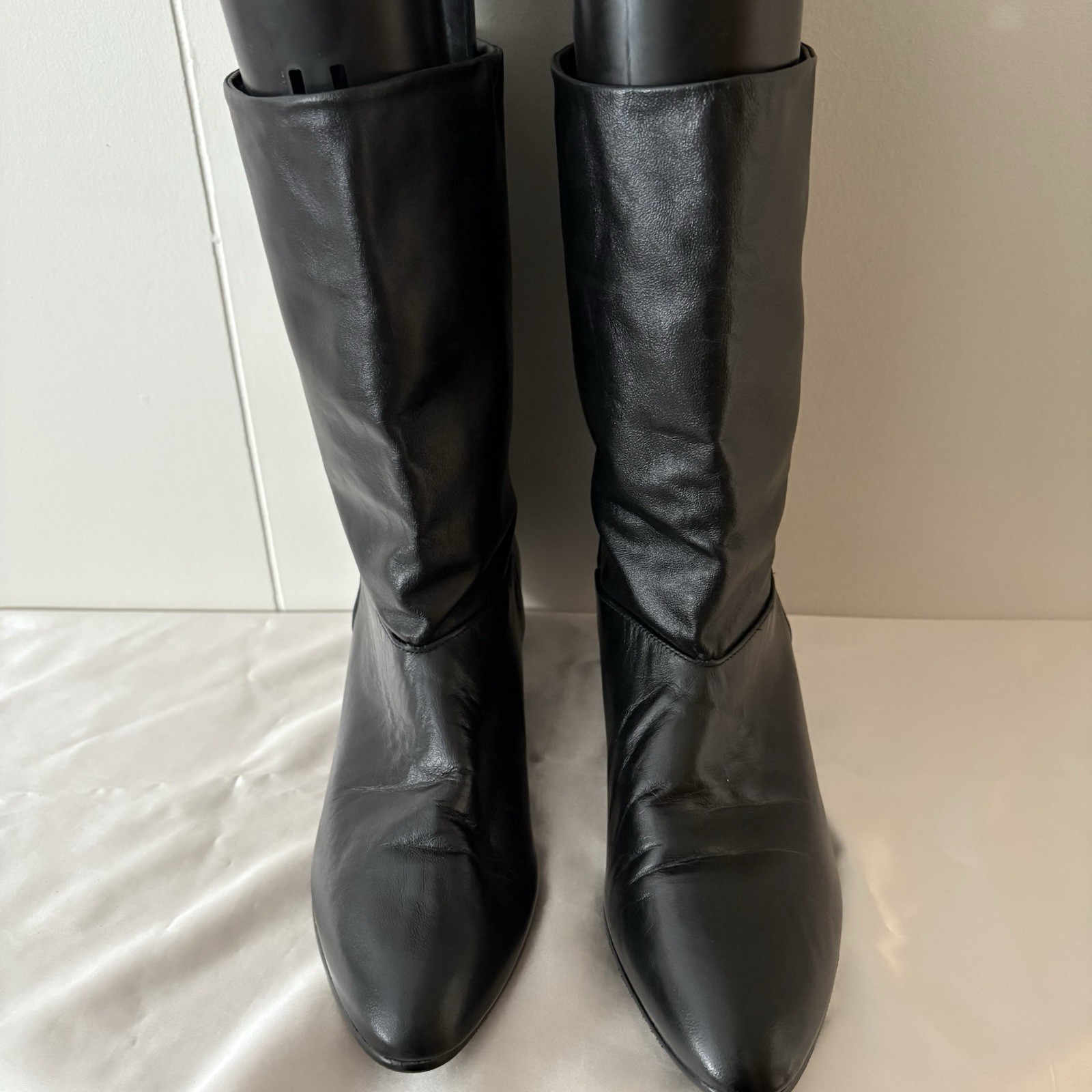 VTG 1980’s Joyce California Black Low Heel Leather Half Boots Sz 9N Narrow AAA