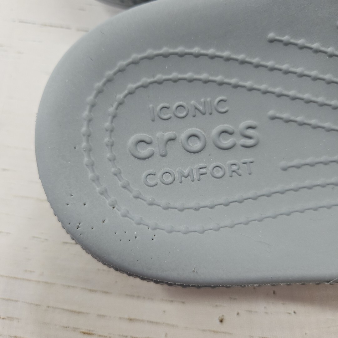 Crocs Classic Dual Band Womens 8 Gray Slip On Slides Sandals Jibbitz 206761