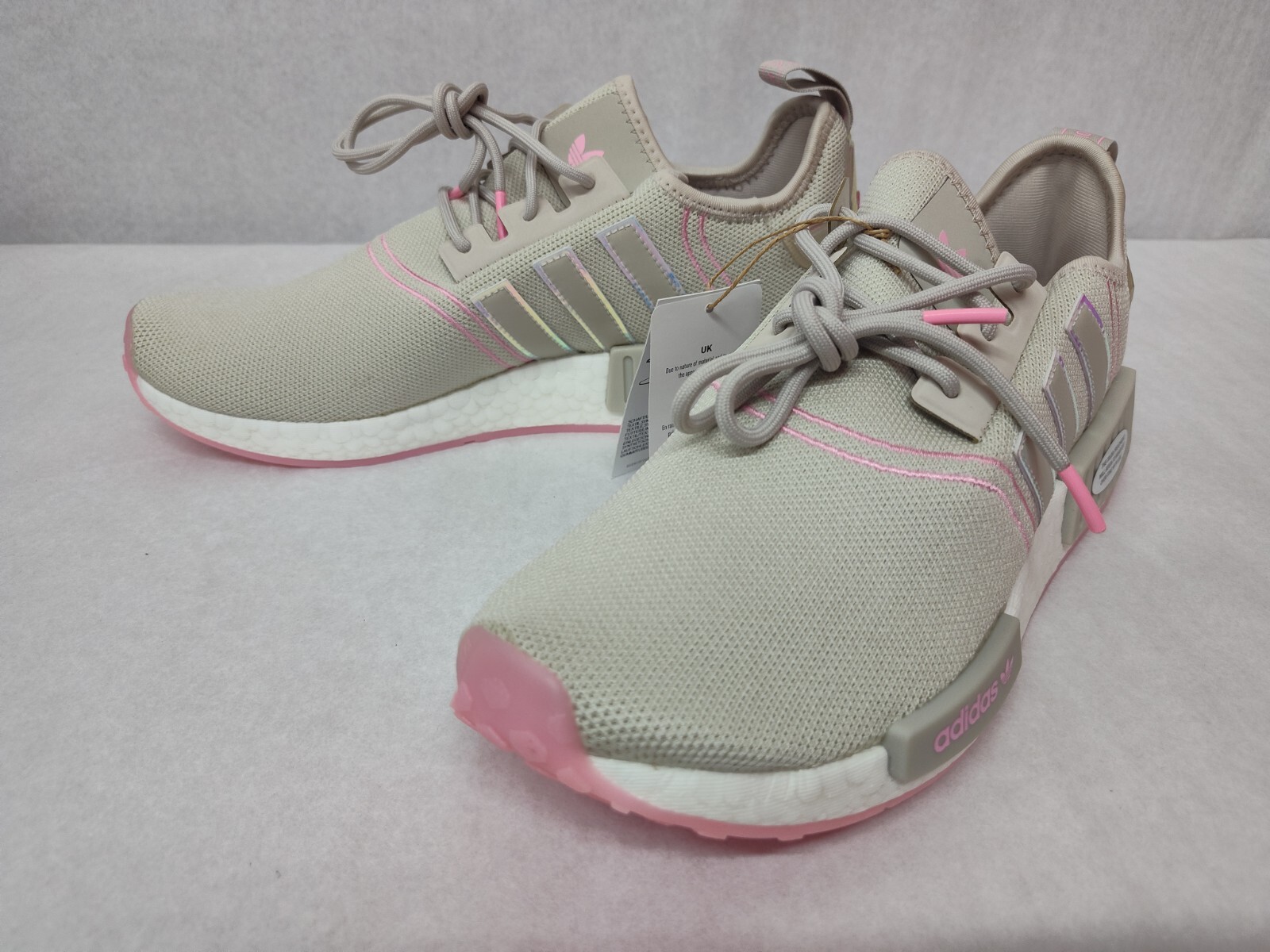 Adidas Women’s Originals NMD_R1 Boost Shoes GW9473 Beige Bliss Pink Sz 8.5, 9.5