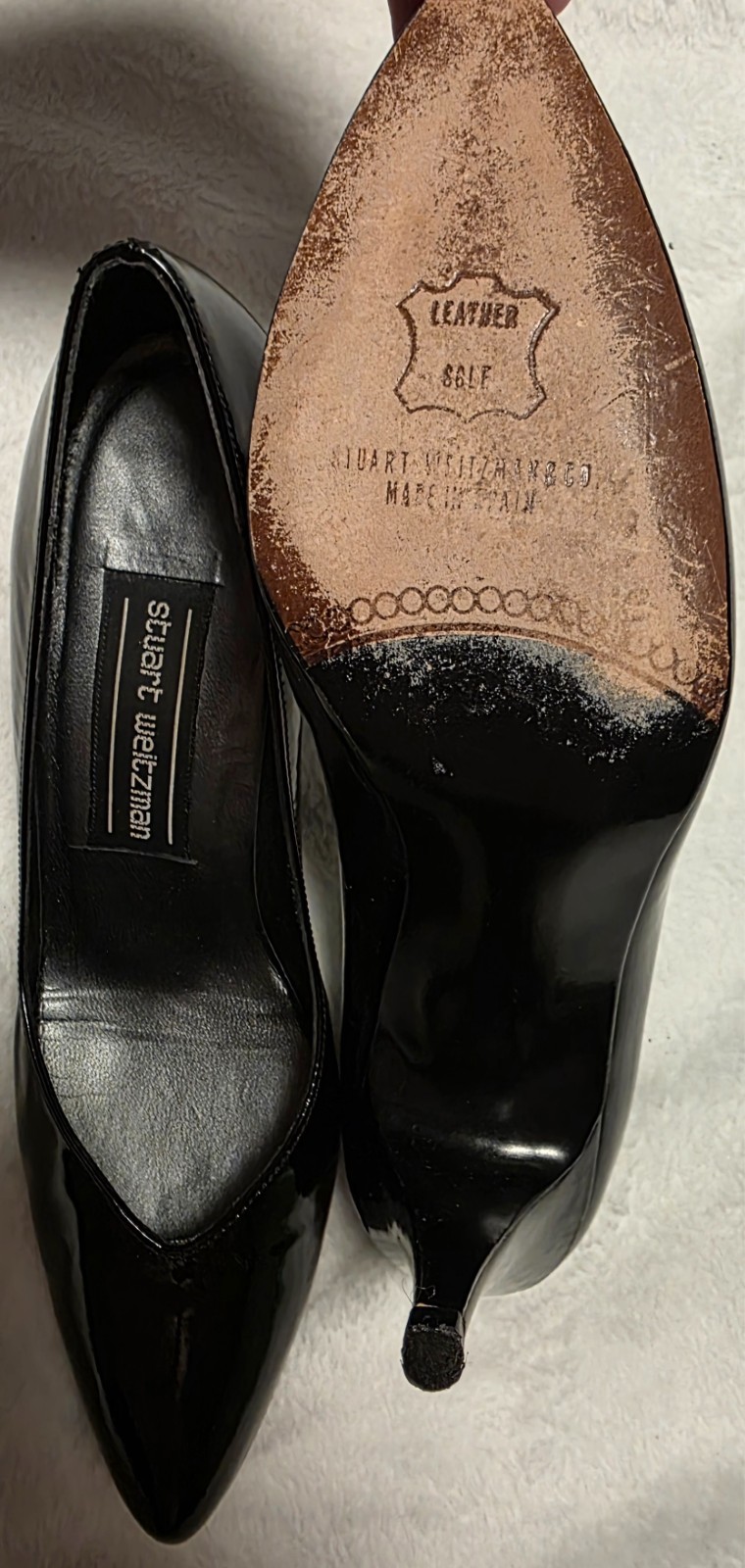 Stuart Weitzman Black Patent Leather Pumps