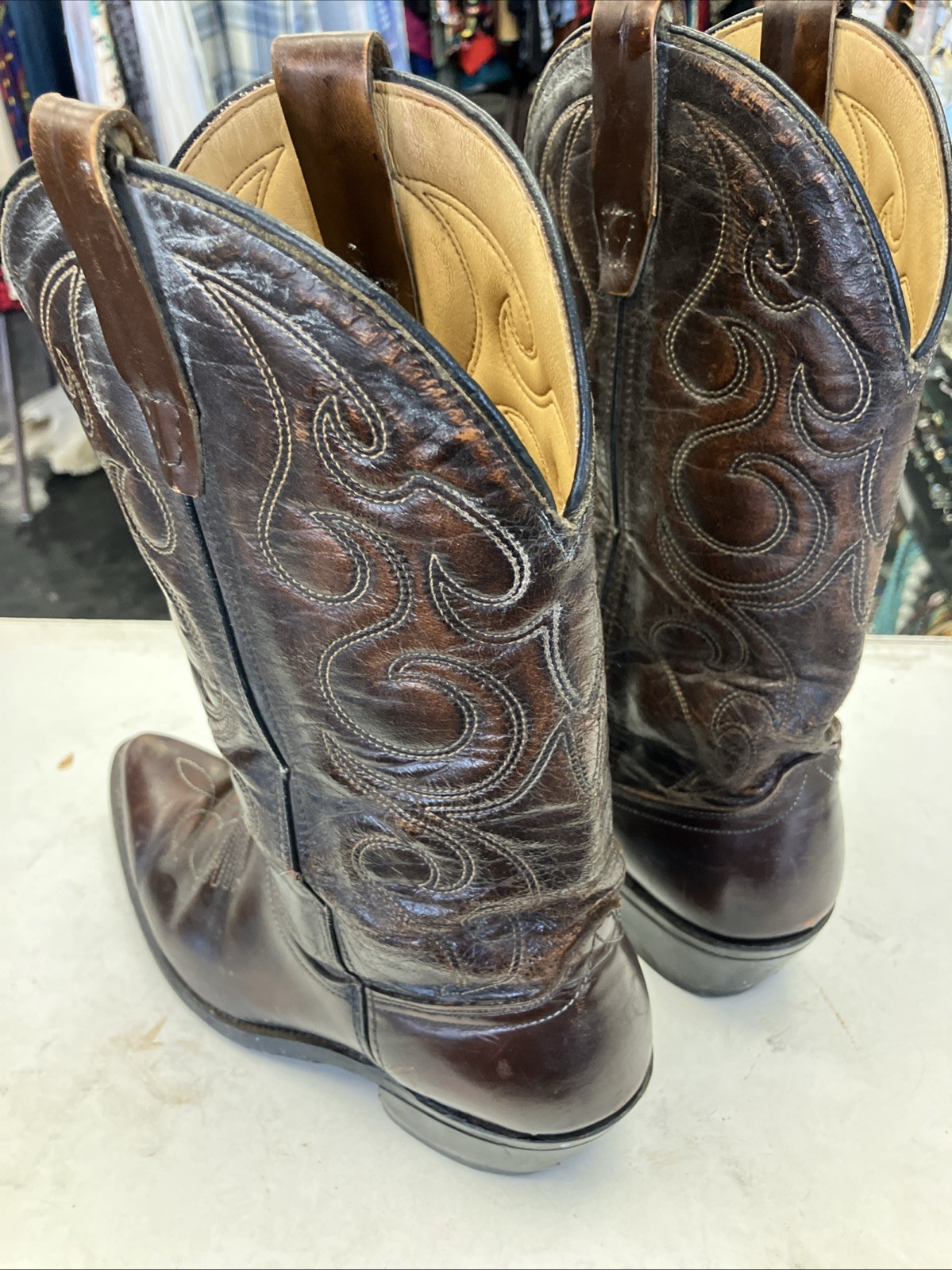 Vintage Wrangler Women’s Brown Leather Western Cowgirl Dance Boots Size 9 M USA
