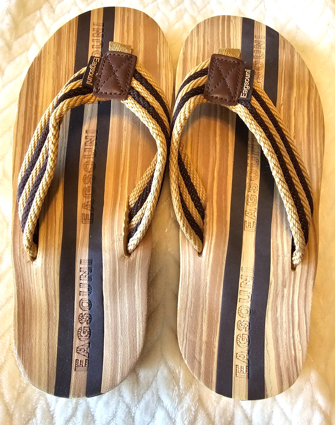 Eagsouni Unisex Flip Flops Casual Comfort Thong Sandals Brown Size 39