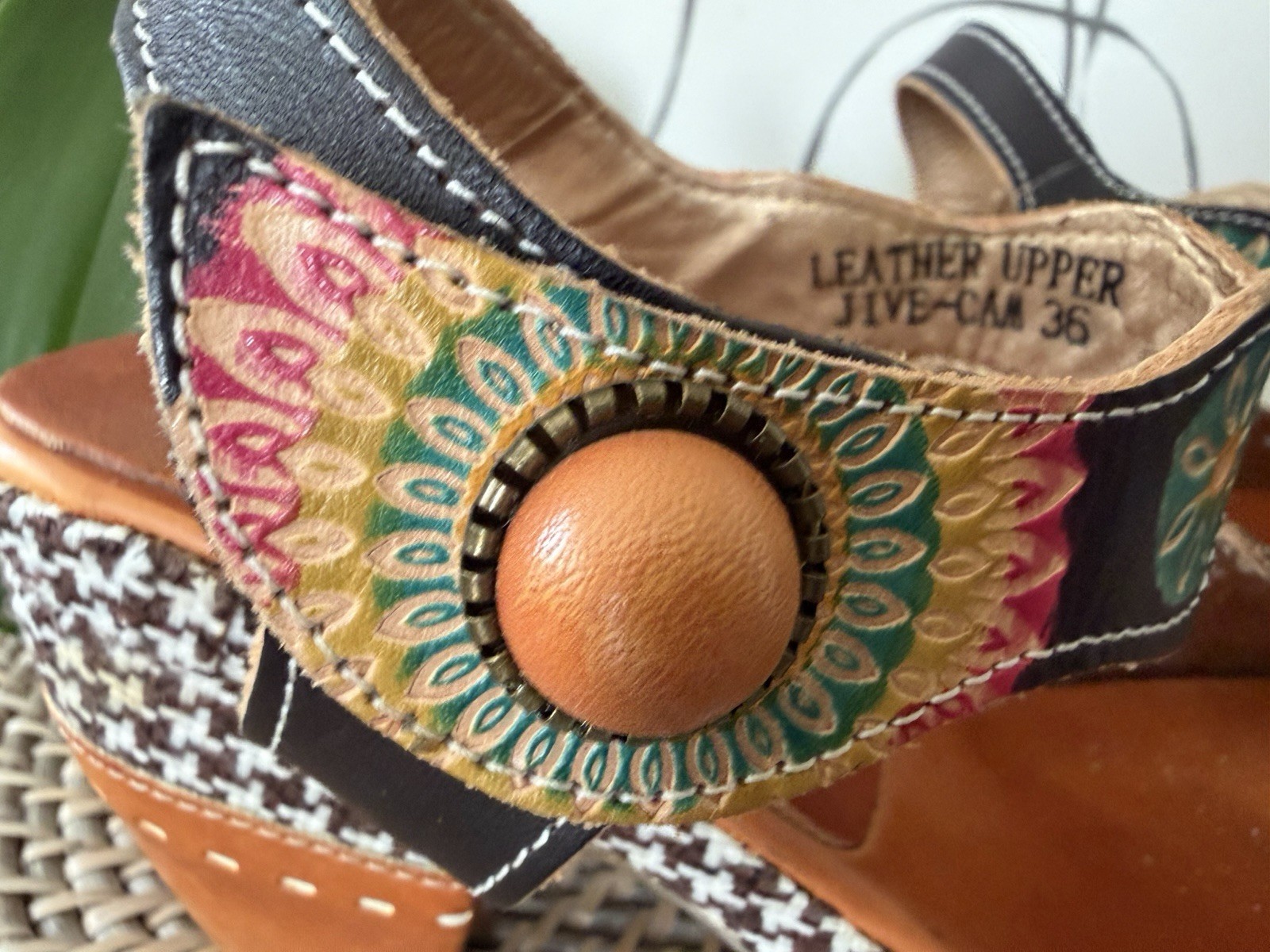 L’Artiste By Spring Step Jive Boho Chunky Festival Sandals Shoes Womens 36/ 6