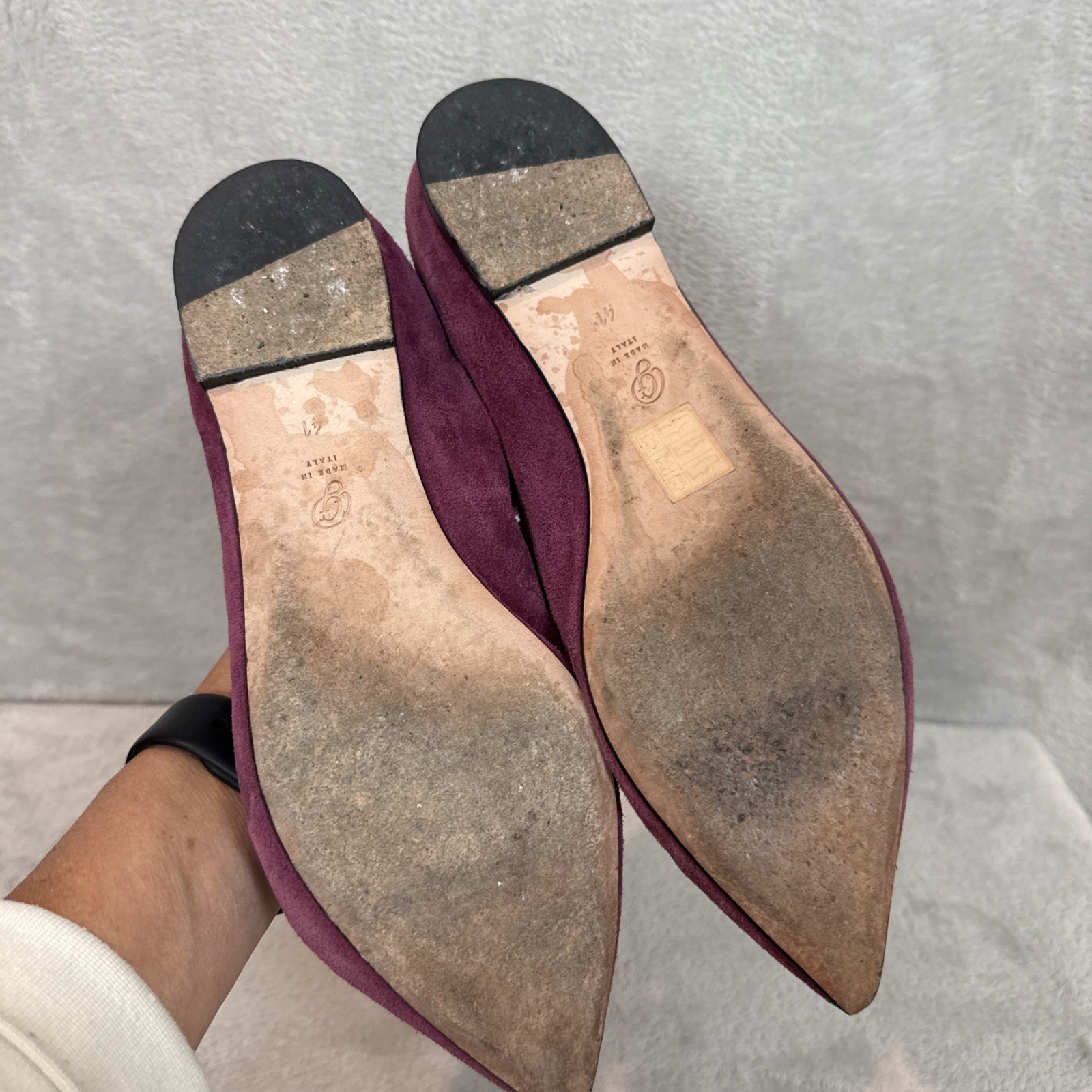 M.Gemi Women’s Sacchetto Pointed Toe Suede Flats Shoes Plum 41 Purple Comfy 10